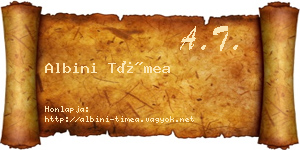 Albini Tímea névjegykártya